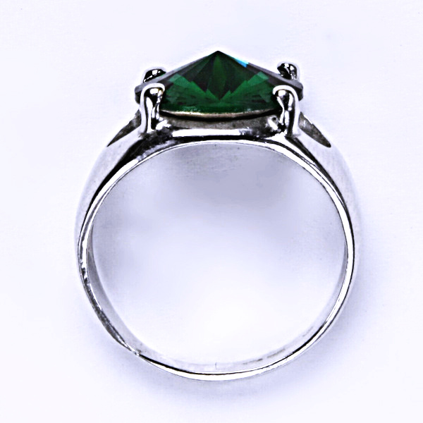 Stříbrný prsten, krystal Swarovski, emerald, šperky s krystaly, T 1188 