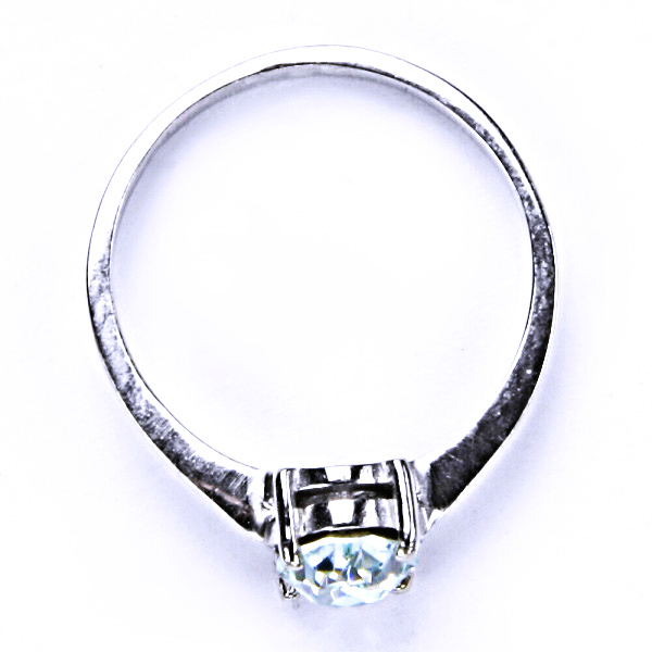 Stříbrný prsten, krystal Swarovski  light azore 8x6 mm - T 1245 