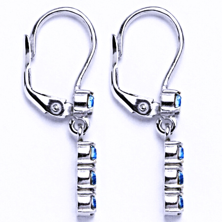 Stříbrné náušnice se Swarovski krystalem akvamarín NK 1339/p1323