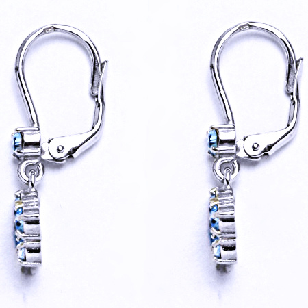 Stříbrné náušnice se Swarovski krystalem akvamarín NK 1324V
