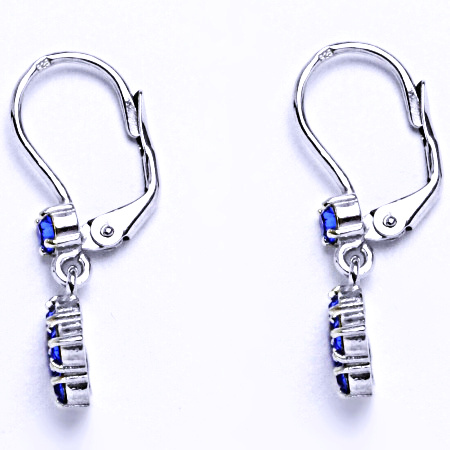 Stříbrné náušnice se Swarovski krystalem safír NK 1324V
