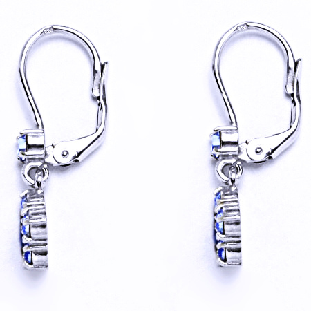 Stříbrné náušnice se Swarovski krystalem light safír NK 1324V