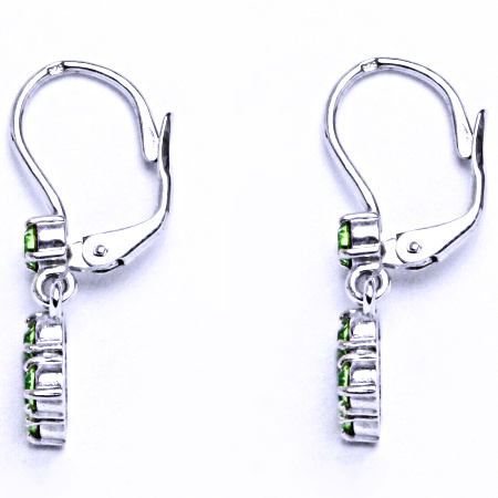 Stříbrné náušnice se Swarovski krystalem peridot NK 1324V