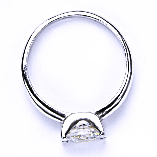 Stříbrný prsten, zirkon čirý, šperky se zirkony, zásnubní prsten, T 1273