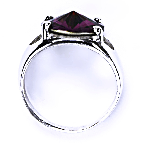 Stříbrný prsten, krystal Swarovski, amethyst, šperky s krystaly, T 1188 