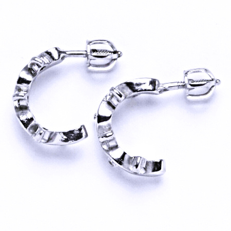 Náušnice stříbrné se zirkony, náušnice ze stříbra, šroubek VE 103