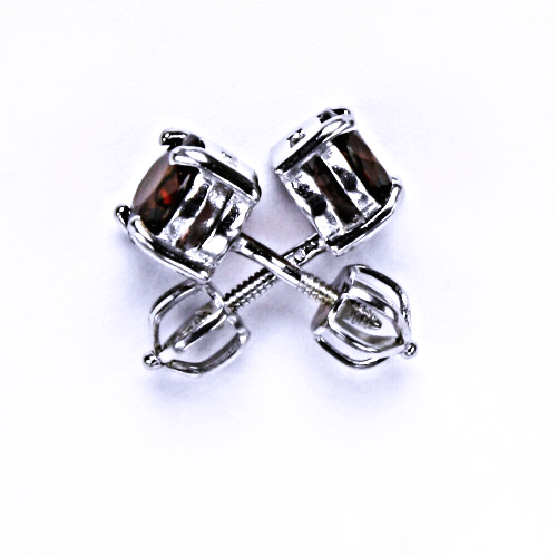 Stříbrné náušnice, přírodní granát 6 mm - NŠ 1250 