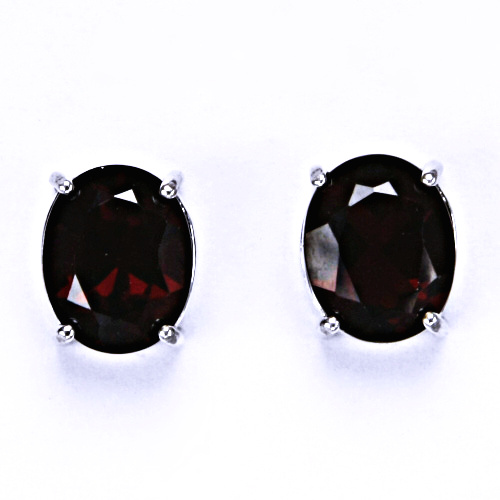 Stříbrné náušnice, přírodní granát, náušnice ze stříbra, NŠ 1242 