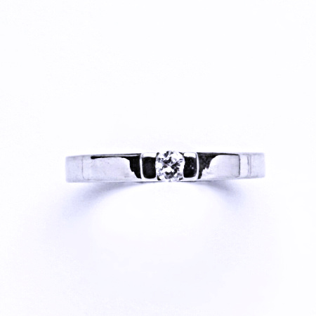 Stříbrný prsten s čirým zirkonem, prsten ze stříbra VR 36