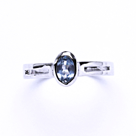 Stříbrný prsten se akvamarinem, prsten ze stříbra VR 152