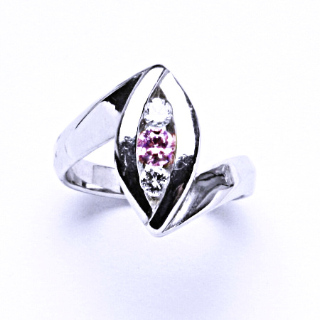 Stříbrný prsten se zirkony, prsten ze stříbra VR272