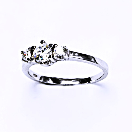 Stříbrný prsten (zásnubní) se zirkony,0 T 1264 