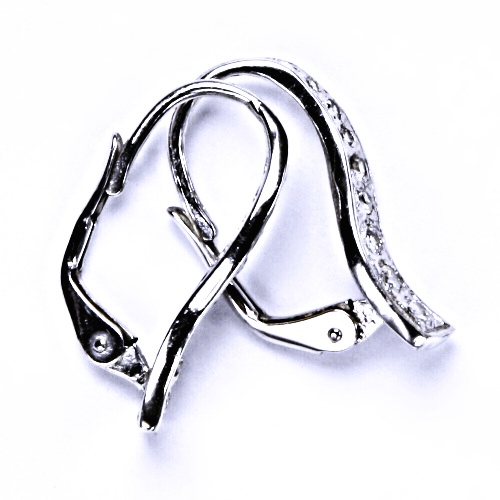 Zlaté náušnice, bílé i žluté zlato, čiré zirkony -  NK 1231