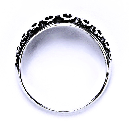 Stříbrný prsten s patinou, stříbrné šperky, chobotnice T 834 