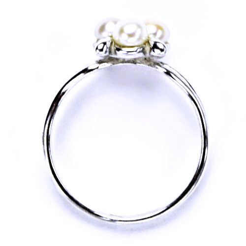 stříbrný prsten přírodní bílou perlou šperky, T 1167 