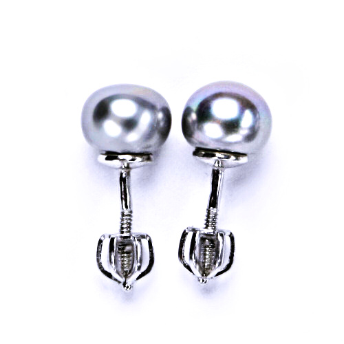 stříbrné náušnice na šroubek, šperky(přírodní stříbrná 7,5 mm)NŠ 1356