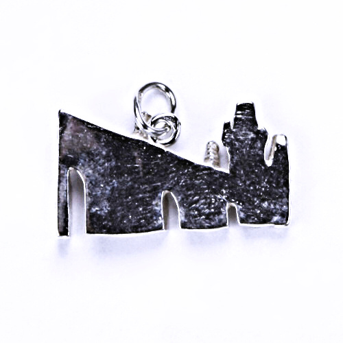 Stříbrný přívěšek s patinou, stříbrné šperky, Karlův most, P 908 