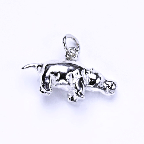 Stříbrný přívěsek - figurka hroch, P 704 