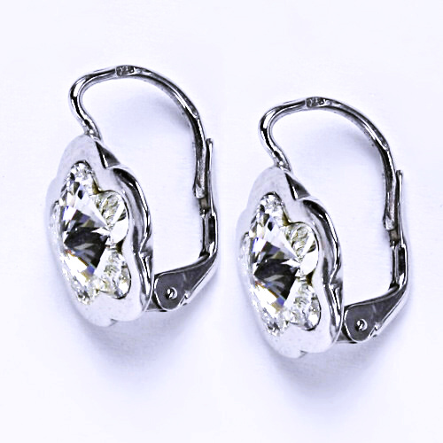Stříbrné náušnice na patent s krystaly Swarovski (Crystal 10 mm)NK 1296