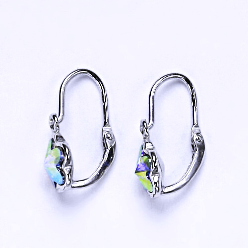 Stříbrné náušnice s krystalem Swarovski (barva AB crystal), NK 1297