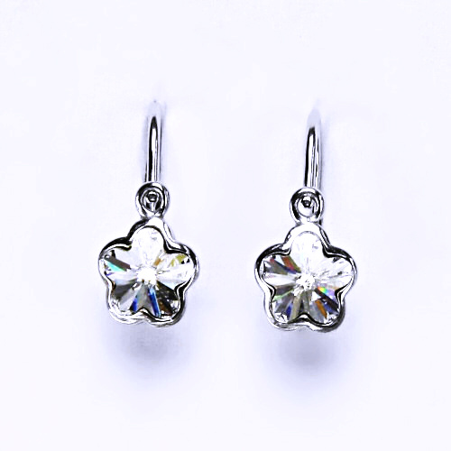 Stříbrné dětské náušnice s krystalem Swarovski (barva Crystal)NK 1297