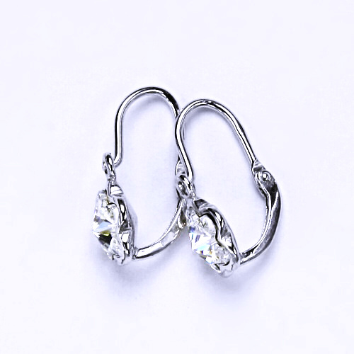 Stříbrné dětské náušnice s krystalem Swarovski (barva Crystal)NK 1297