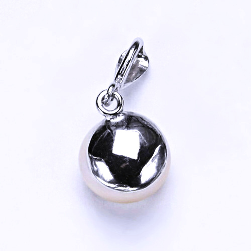 Zlatý přívěsek s perlou , bílé i žluté zlato, přírodní perla lososová 10 mm - P 1298/22 