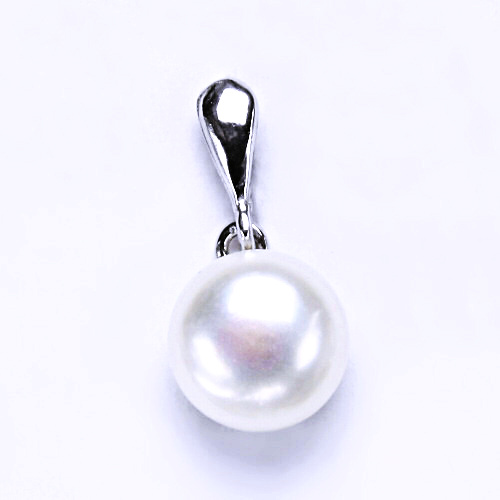 Zlatý přívěsek s perlou , bílé i žluté zlato , přírodní perla bílá 10 mm - P 1298/22