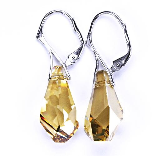 Stříbrné náušnice se Swarovski krystalem, patent NK 1295