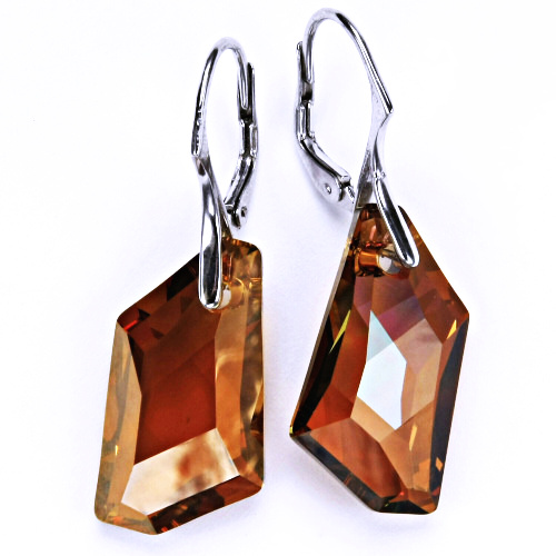 Stříbrné náušnice se Swarovski krystalem, patent 5, NK 1295