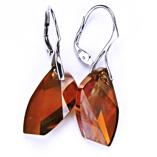 Stříbrné náušnice se Swarovski krystalem, patent 6, NK 1295