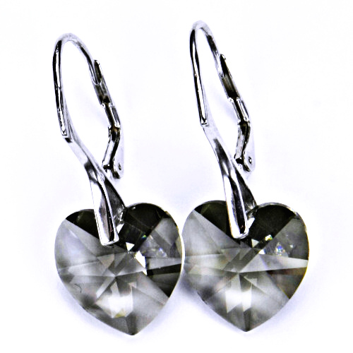 Stříbrné náušnice, šperky, Swarovski krystal, patent 1,NK 1295 