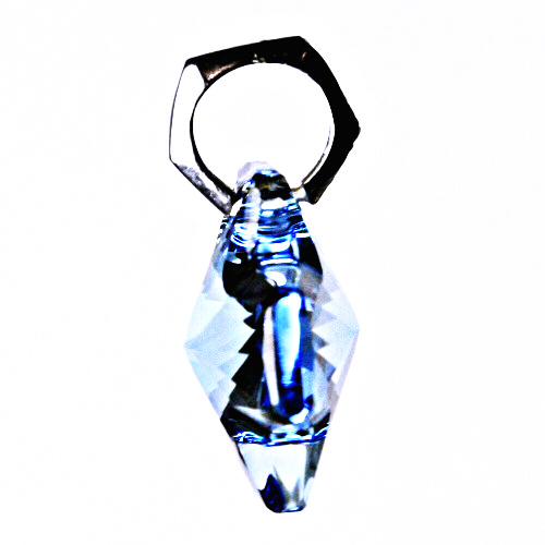 Stříbrný přívěšek,šperky, Swarovski krystal kříž 20 mm akvamarin, P 1304 