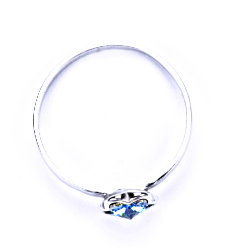 Stříbrný prsten s krystalem Swarovski ( Akvamarin 6 mm)T 1297