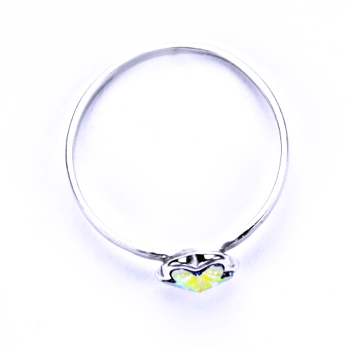 Stříbrný prsten s krystalem Swarovski ( AB Crystal 6 mm)T 1297