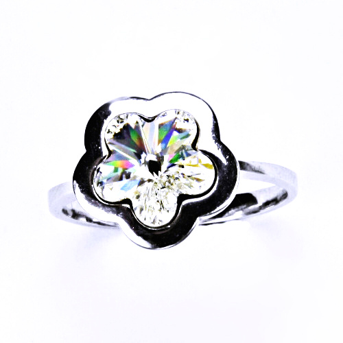 Stříbrný prsten s krystalem Swarovski ( Crystal 10 mm)T 1296 