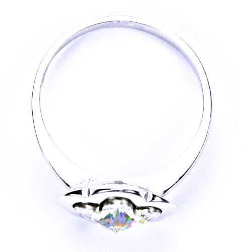 Stříbrný prsten s krystalem Swarovski ( Crystal 10 mm)T 1296 
