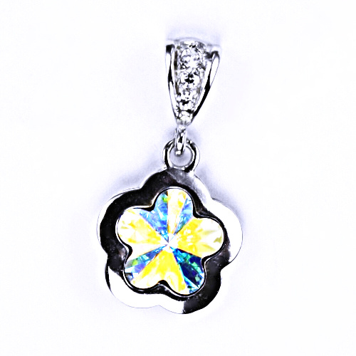 Stříbrný přívěšek s krystalem Swarovski (AB Crystal 10 mm) P 1296/2 