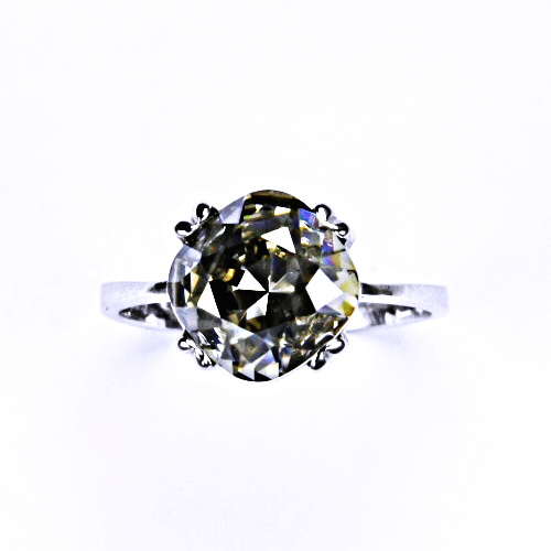 Stříbrný prsten s krystalem Swarovski ( Silver Shade)T 1225 