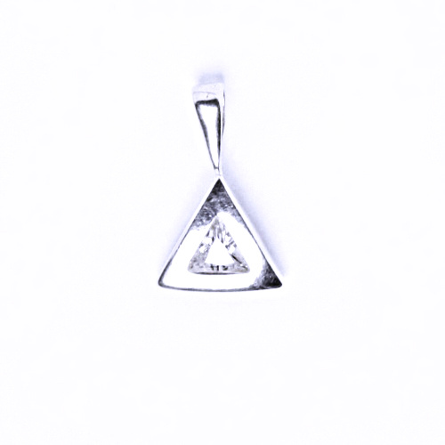 Stříbrný přívěšek trojúhelník, čirý zirkon - P 1120 
