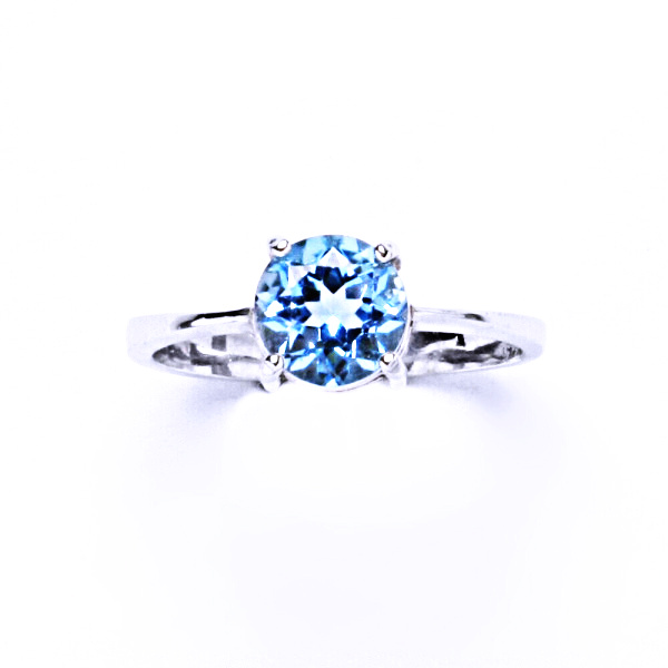 Stříbrný prsten, přírodní topaz swiss, prstýnek ze stříbra, T 1252 