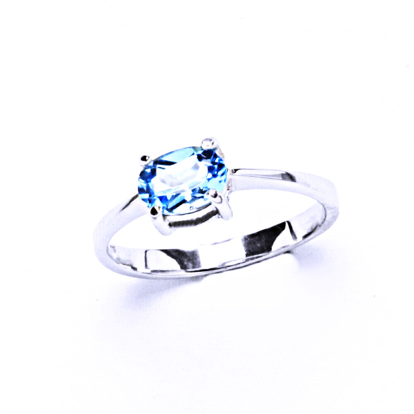 Stříbrný prstýnek, přírodní topaz swiss, prsten ze stříbra, T 1246 