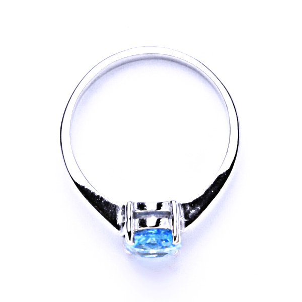 Stříbrný prsten, přírodní topaz sky 8x6 mm - T 1245 