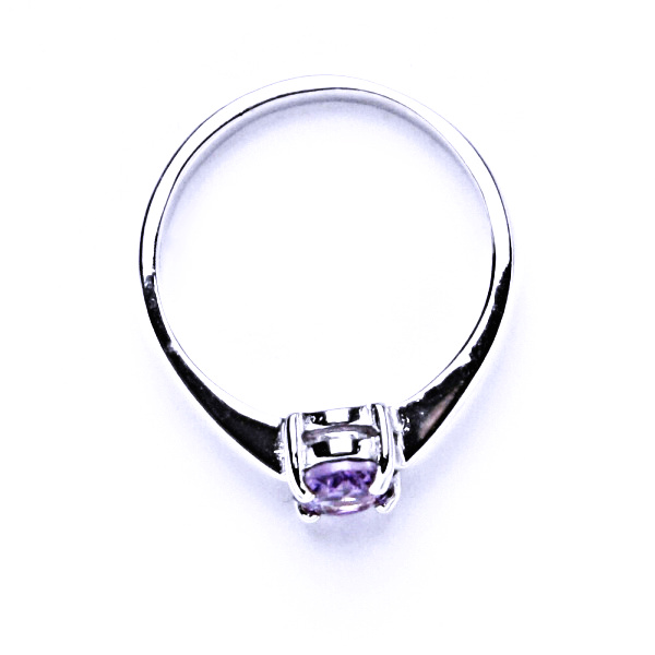 Stříbrný prsten, přírodní ametyst světlý, prstýnek ze stříbra, T 1246 