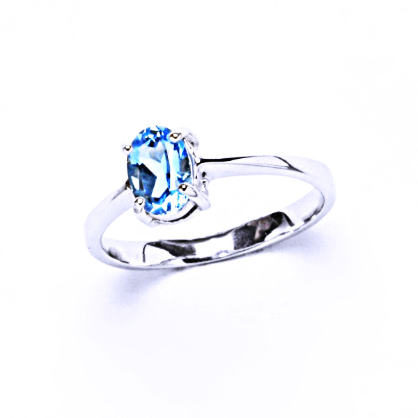 Stříbrný prsten, přírodní topaz swiss, prstýnek ze stříbra, T 1246 
