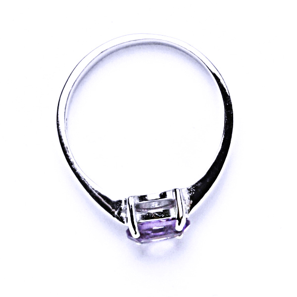 Stříbrný prsten, stříbro, prstýnek ze stříbra, přírodní ametyst světlý, T 1246