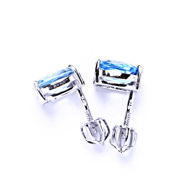 Stříbrné náušnice, přírodní topaz sky pálený, NŠ 1245 