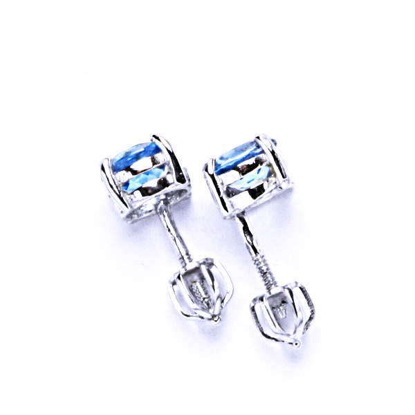 Stříbrné náušnice, přírodní topaz swiss 6 mm - NŠ 1250 