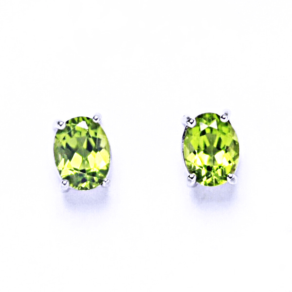 Stříbrné náušnice, přírodní olivín, náušnice ze stříbra, NŠ 1245 