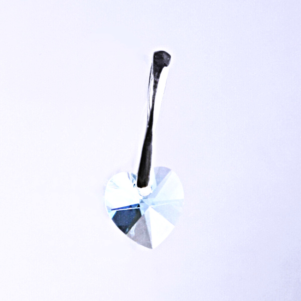 Stříbrný přívěšek,šperky, Swarovski krystal akvamarín, srdce, P 1295